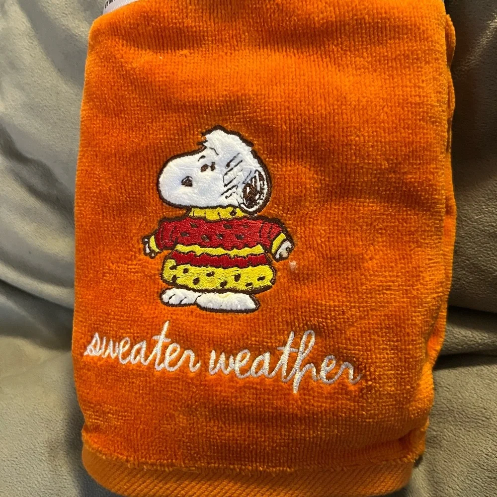 Rae Dunn Orange Peanuts Dog Sweater towels
